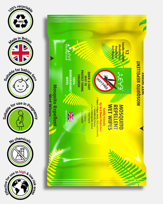 Mosquito Repellent Wet Wipes - 12 pack