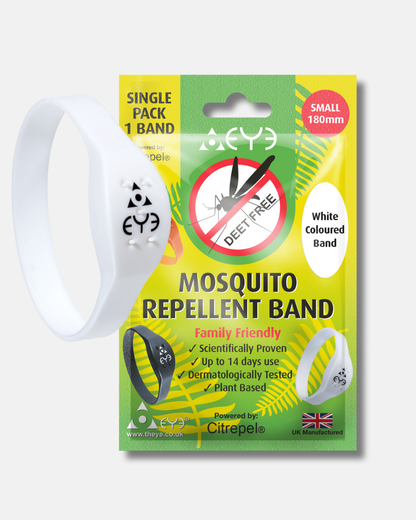 Mosquito Repellent Bracelet - White (Small) | Family Friendly | DEET-Free