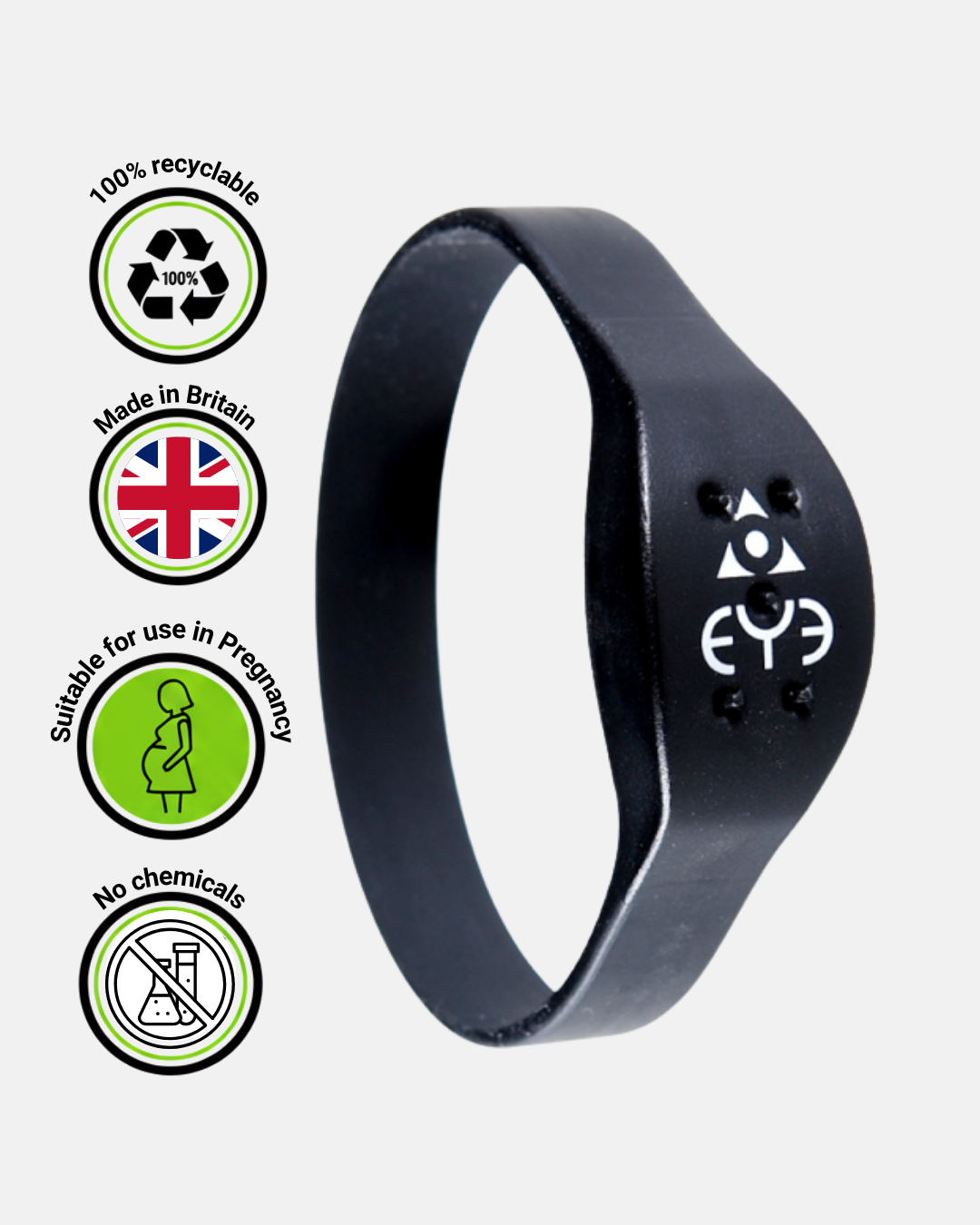 Mosquito Repellent Bracelet - Black (Large)