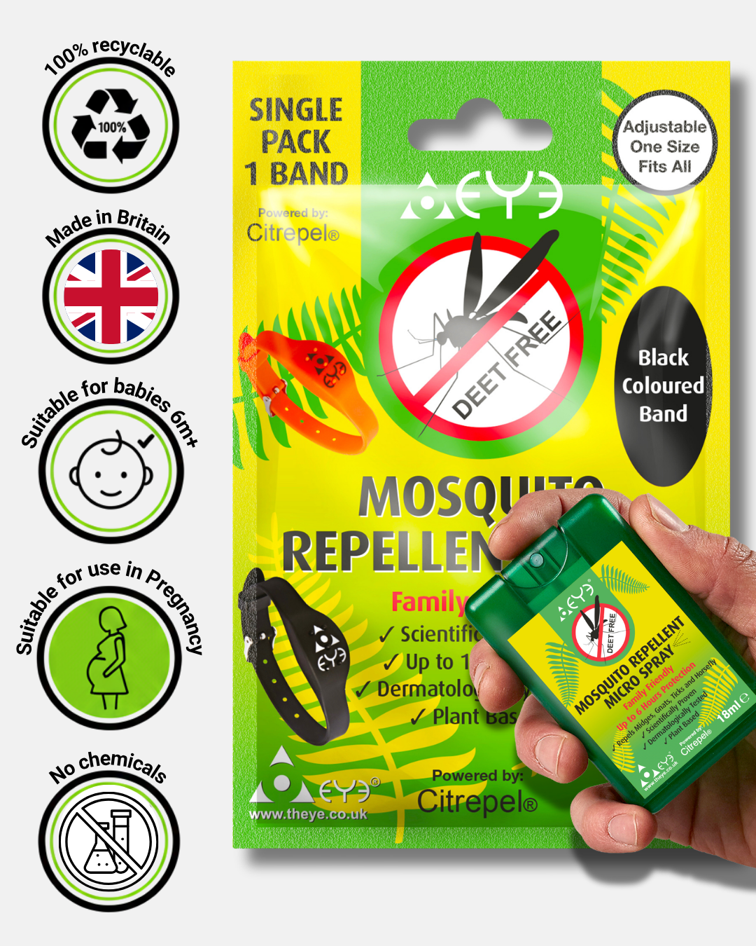 Travel Mosquito Repellent Spray & Mosquito Repellent Bracelet