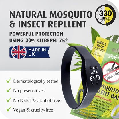Mosquito Repellent Bracelet - Black (Large)