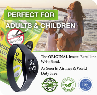 Mosquito Repellent Bracelet - Black (Large)