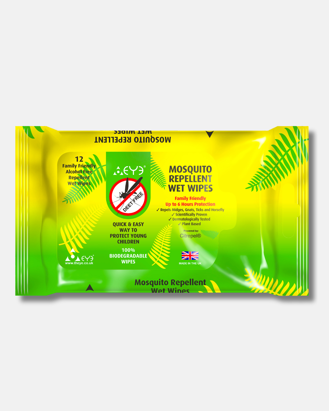 Natural Mosquito & Insect Repellent Wipes | 12 pack | DEET-Free Family Friendly