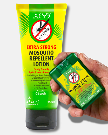 Mosquito Repellent Lotion & Mosquito Repellent Travel Spray Bundle | Tropical Strength