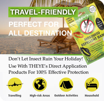 Mosquito Repellent Bracelet - Black Adjustable | Family Friendly | DEET-Free